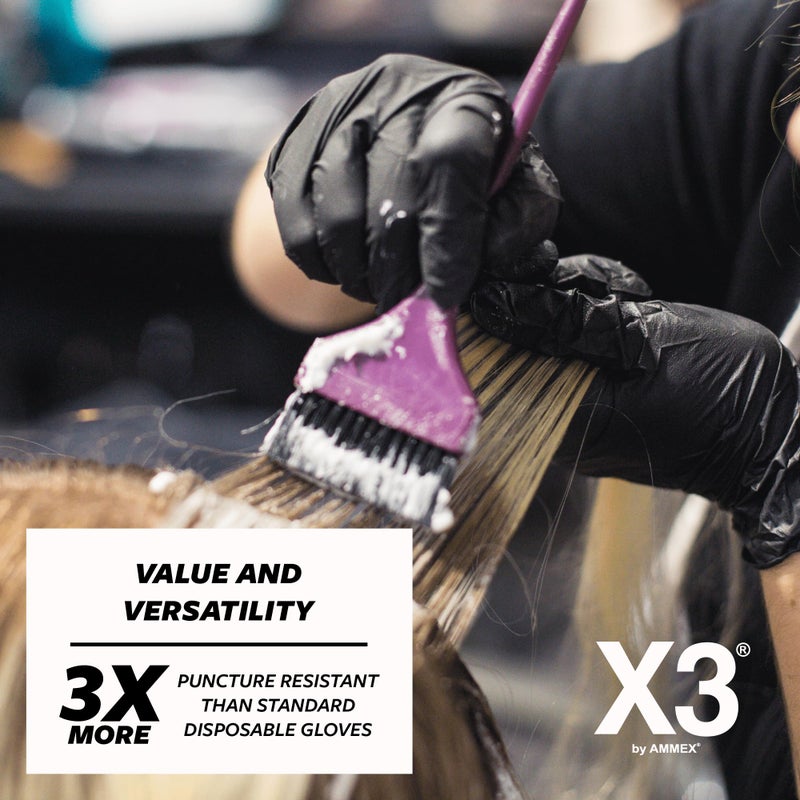X3 Black Gloves, Disposable, Latex Free, Nitrile, for Cooking, Food Prep, 3 Mil, Powder-Free, Size Small, Case of 1000 - Image 3